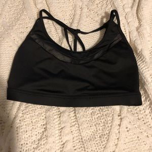 Black mesh sports bra